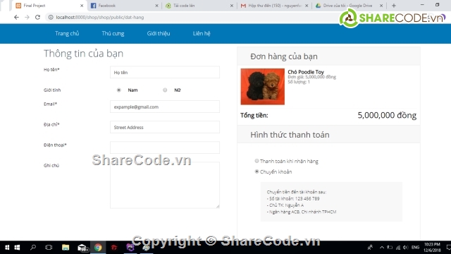 Shop bán Thú cưng,Web bán thú cưng,Website bán vật nuôi,Website bán thú cưng